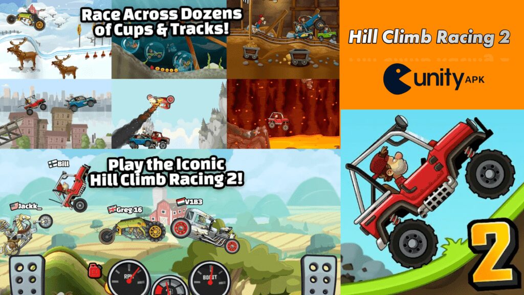 Hill climb racing 2 mod apk moonlander unlocked is an addictive, colorful and fun racing game with animated graphics and realistic physics.